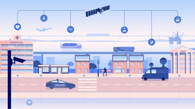 Satellite for 5G infographic