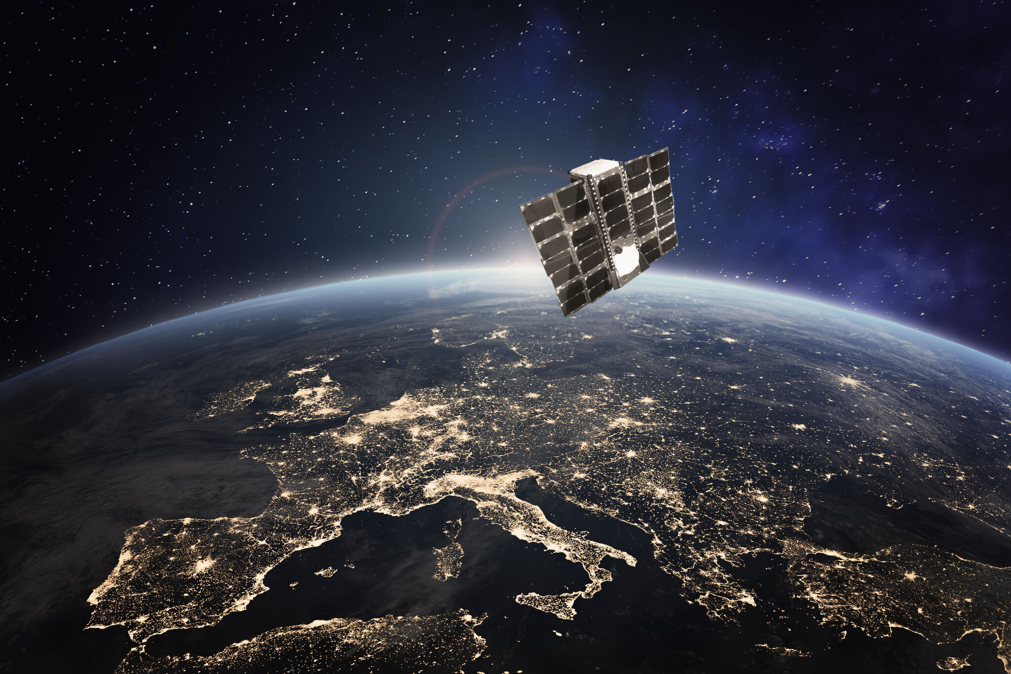 The LacunaSat-2B satellite above the Earth