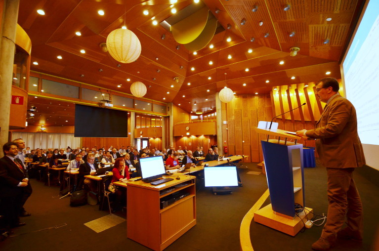 ESA's Xavier Lobao, Head of TIA's Future Products division, giving the opening address.