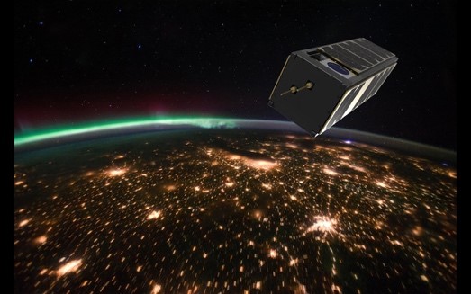 Artist’s impression of W-cube CubeSat flying on a Low Earth Orbit. Photograph: VTT and Reaktor Space Lab 