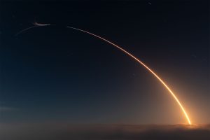 Long exposure of launch vehicle carrying Hellenic Space Dawn